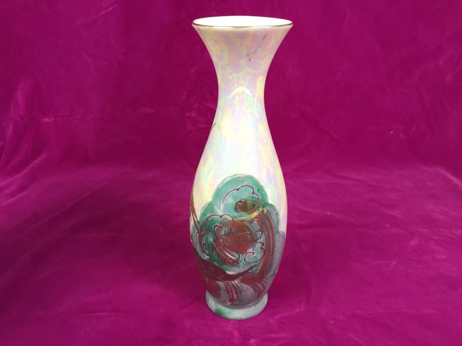 Pair Of Vases AITO China Hand Painted Japan 18k Gold Dragon Porcelain Vase Green and White MCI [Photo 17]