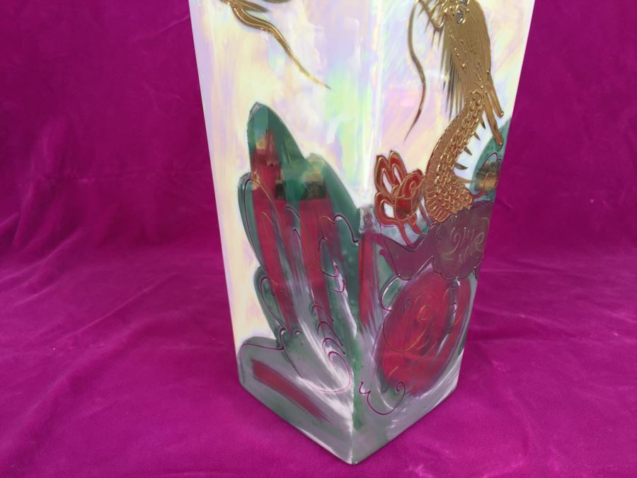 Pair Of Vases AITO China Hand Painted Japan 18k Gold Dragon Porcelain Vase Green and White MCI [Photo 9]