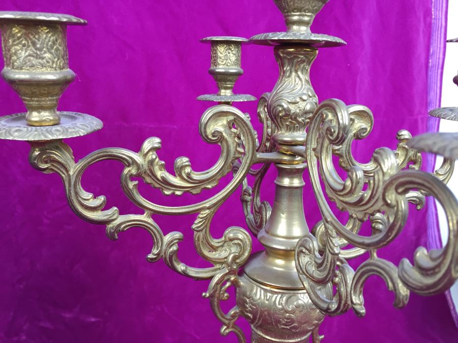 Pair Of Stunning Brass Candelabras [Photo 7]