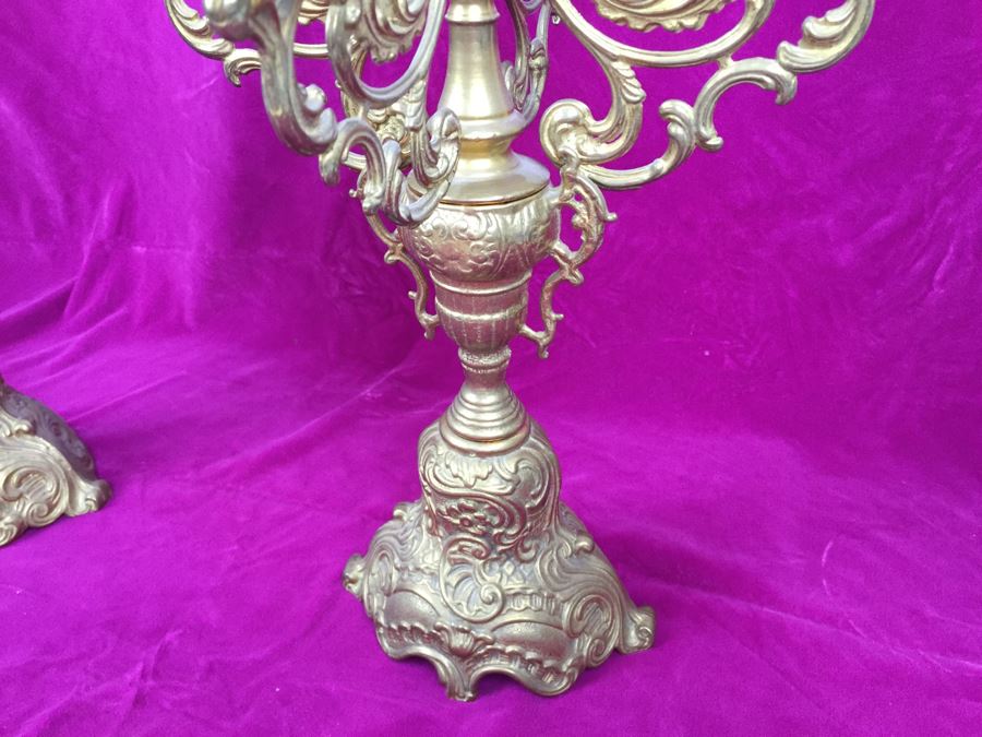 Pair Of Stunning Brass Candelabras [Photo 10]