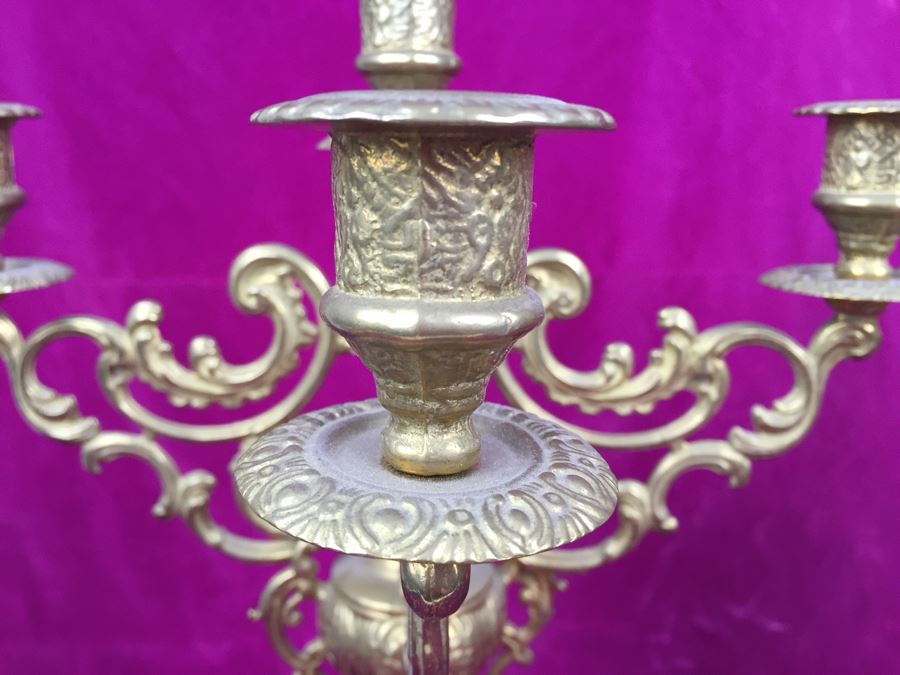 Pair Of Stunning Brass Candelabras [Photo 2]
