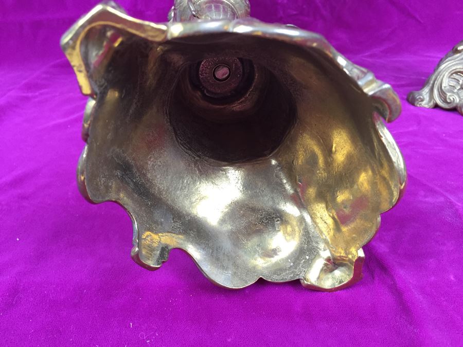 Pair Of Stunning Brass Candelabras [Photo 12]