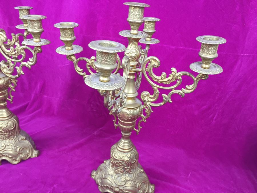 Pair Of Stunning Brass Candelabras [Photo 11]