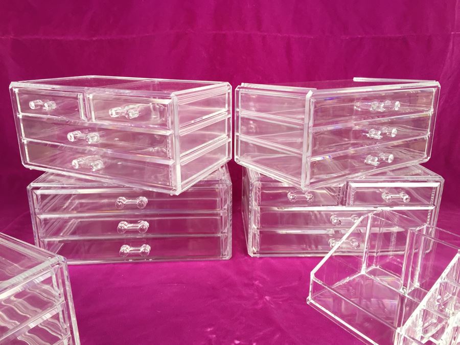 Set Of Stackable Lucite Acrylic Jewelry Boxes Storage Containers Organizers [Photo 3]