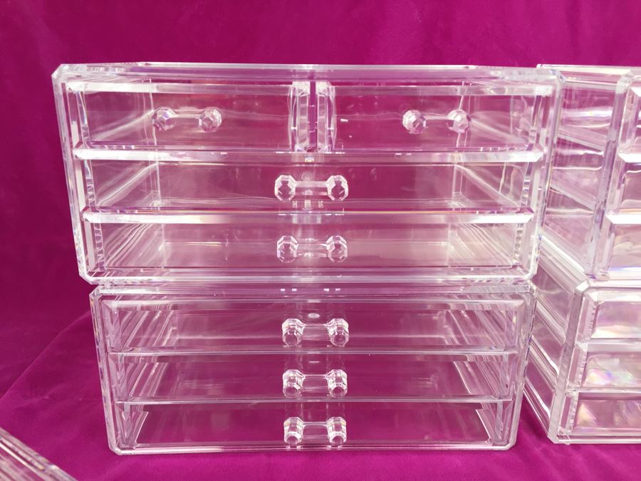 Set Of Stackable Lucite Acrylic Jewelry Boxes Storage Containers Organizers [Photo 10]