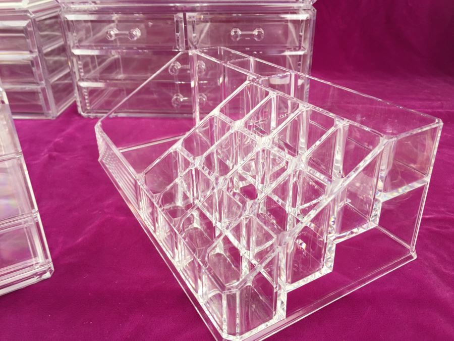Set Of Stackable Lucite Acrylic Jewelry Boxes Storage Containers Organizers [Photo 9]