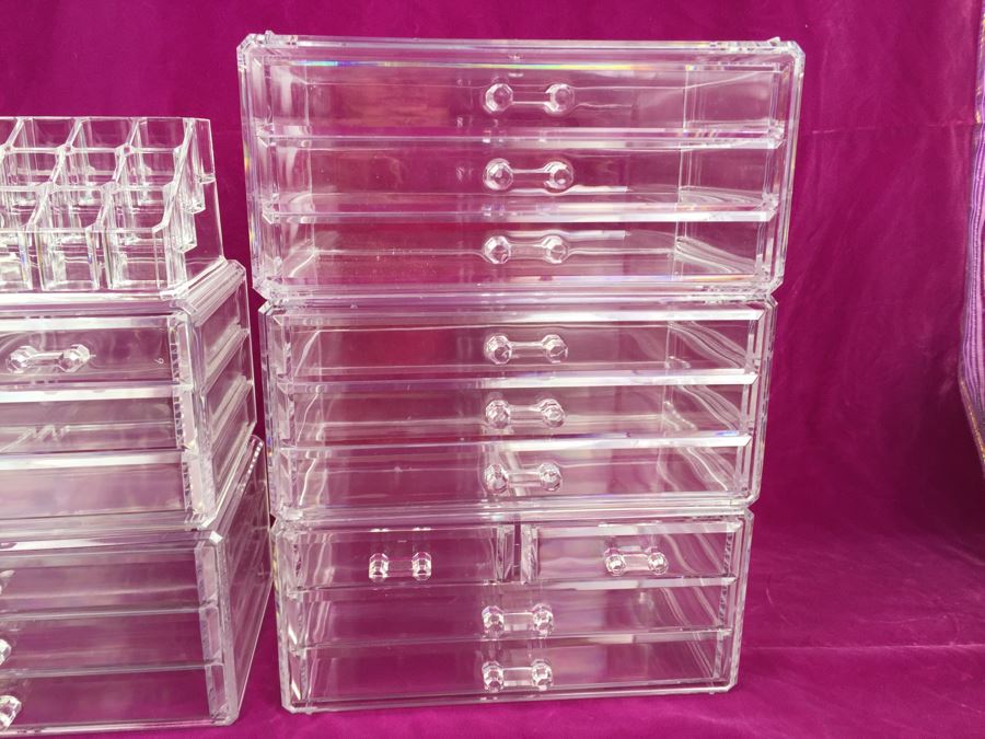 Set Of Stackable Lucite Acrylic Jewelry Boxes Storage Containers Organizers [Photo 6]