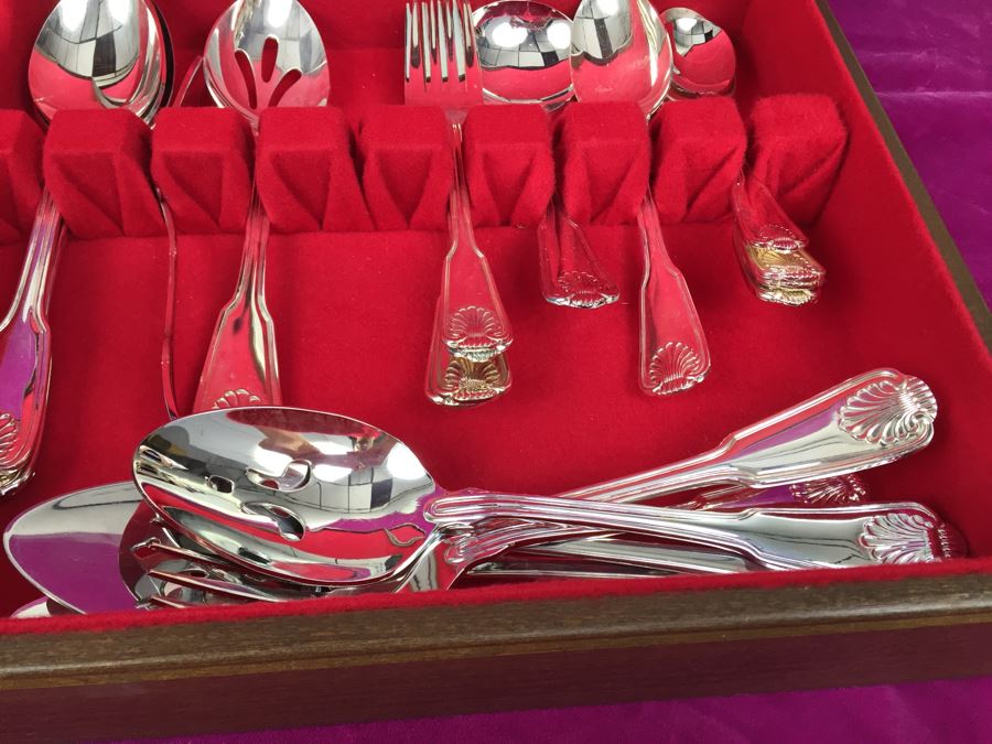Set Of Silverplate Flatware With Two Silverware Boxes [Photo 5]