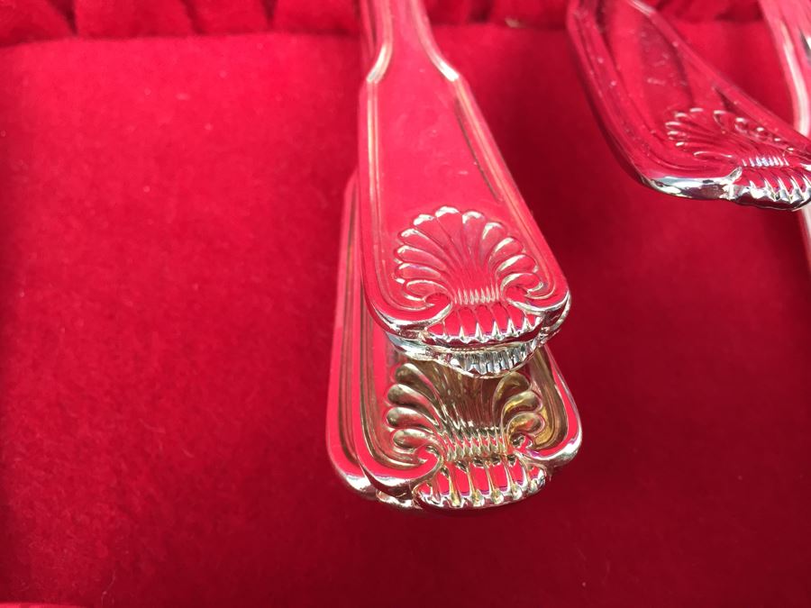 Set Of Silverplate Flatware With Two Silverware Boxes [Photo 8]