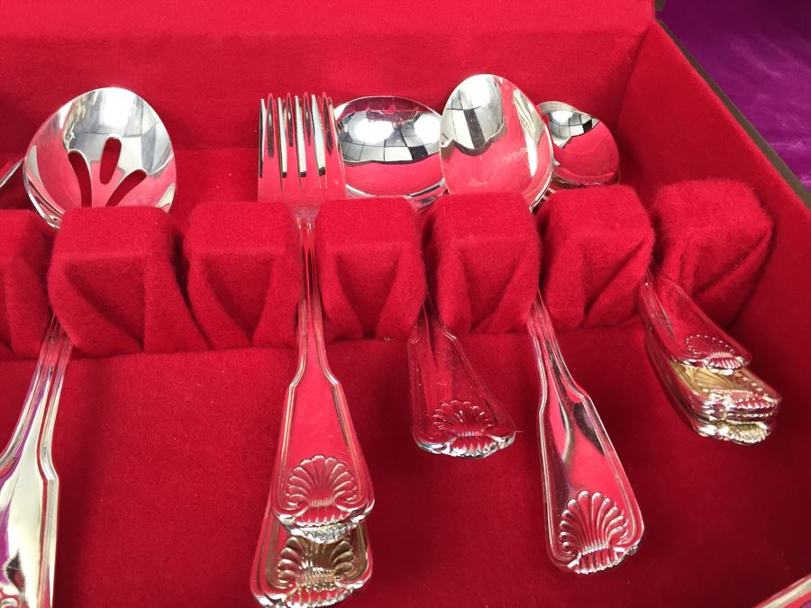 Set Of Silverplate Flatware With Two Silverware Boxes [Photo 4]
