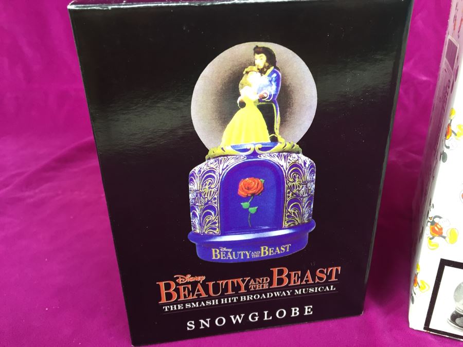 Disney Beauty And The Beast Snow Globe And Walt Disney World Castle 100MM Globe New In Box [Photo 2]