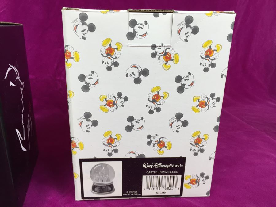 Disney Beauty And The Beast Snow Globe And Walt Disney World Castle 100MM Globe New In Box [Photo 8]