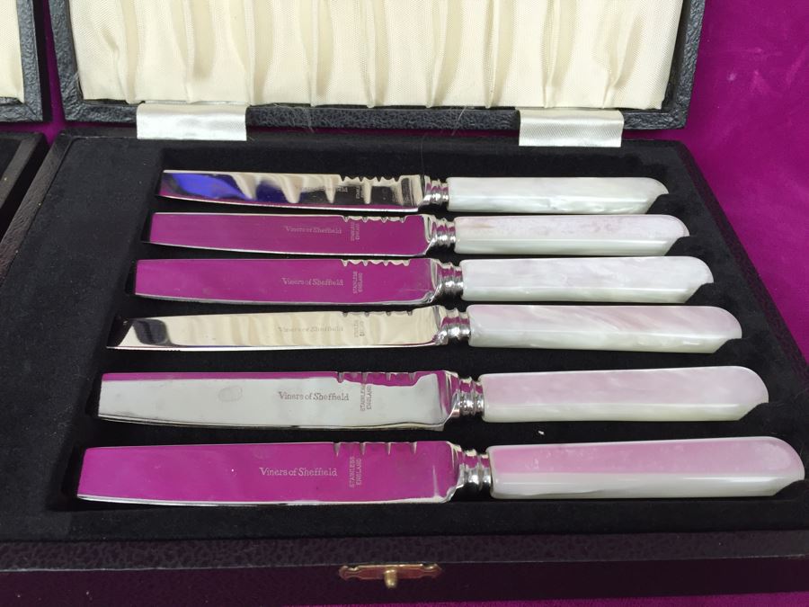 Pair Of Viners Of Sheffield England Steak Knives Sets New In Box [Photo 5]