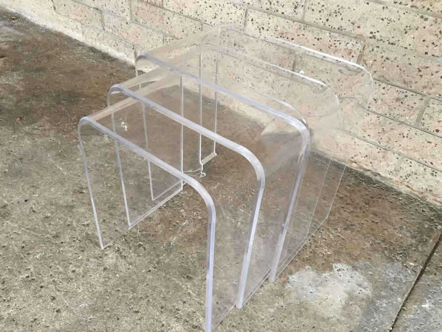 Set Of 3 Lucite Nesting Tables [Photo 5]