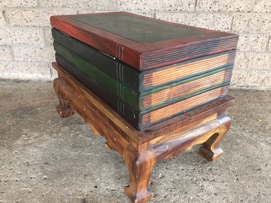 Wooden Storage Box With Book Motif [Photo 9]
