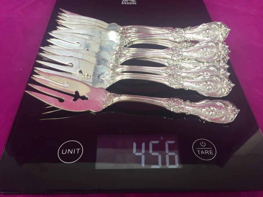 Elegant Sterling Silver Flatware Set With Silverware Box 2377g Without