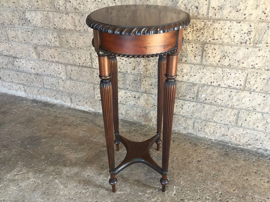 Vintage Wooden Oval Table With Unusual Wood Carvings [Photo 6]