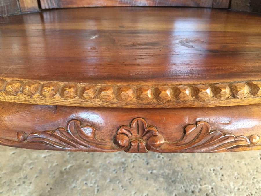 Beautiful French Provencial Curio Cabinet Bar Oval Windowed With Removable Top Tray [Photo 14]