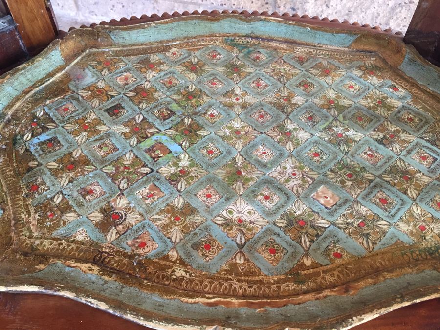 Beautiful French Provencial Curio Cabinet Bar Oval Windowed With Removable Top Tray [Photo 23]