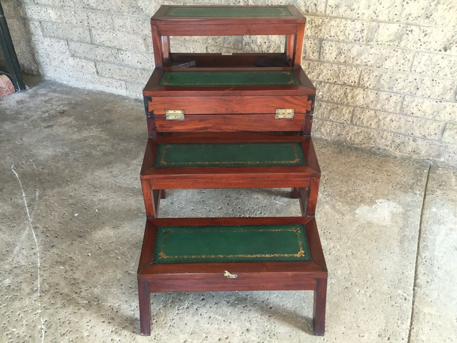 Solid Cane Seat Chair That Transforms Into A Library Ladder Made In Italy [Photo 4]