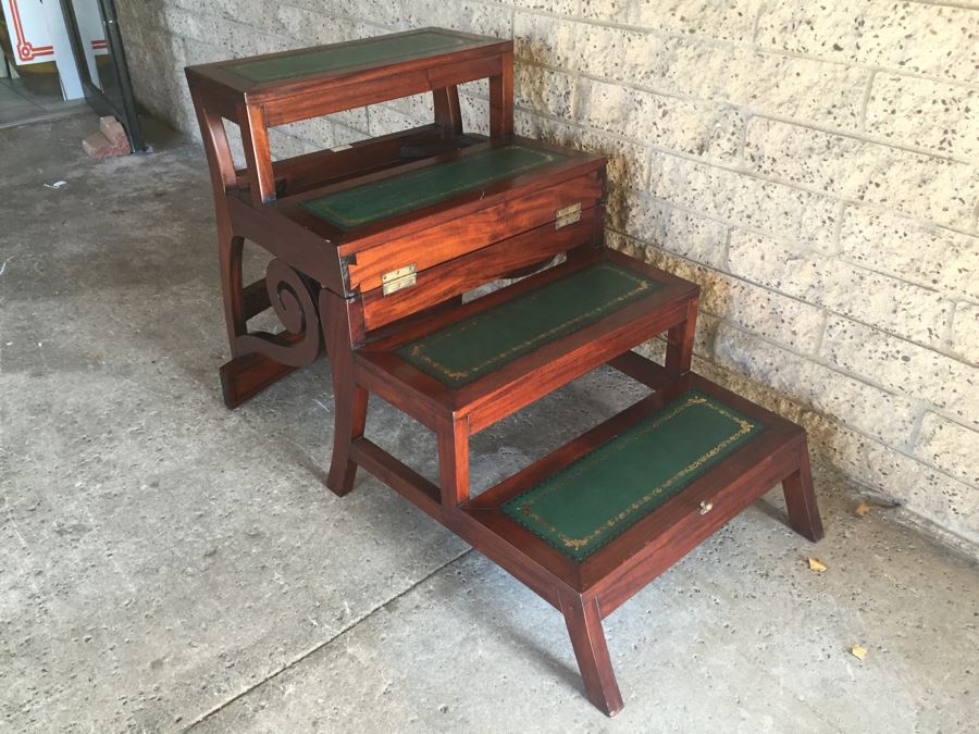 Solid Cane Seat Chair That Transforms Into A Library Ladder Made In Italy [Photo 14]