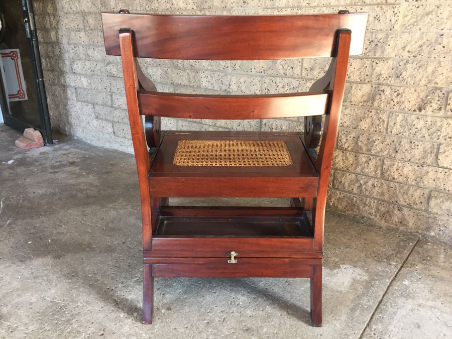 Solid Cane Seat Chair That Transforms Into A Library Ladder Made In Italy [Photo 31]