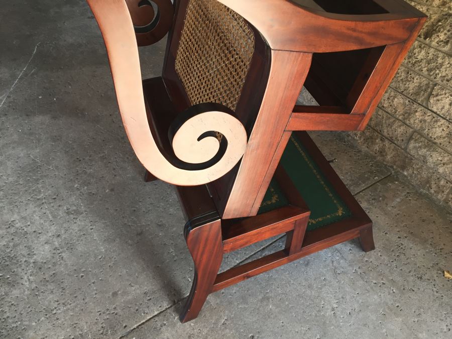 Solid Cane Seat Chair That Transforms Into A Library Ladder Made In Italy [Photo 16]