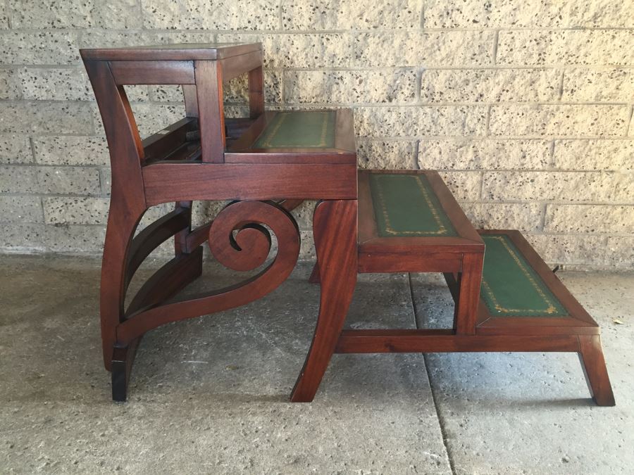 Solid Cane Seat Chair That Transforms Into A Library Ladder Made In Italy [Photo 13]