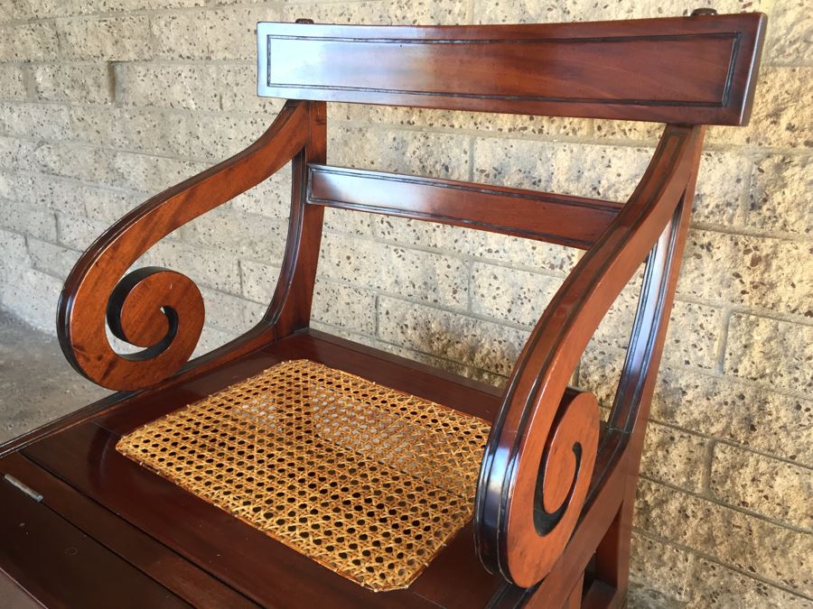 Solid Cane Seat Chair That Transforms Into A Library Ladder Made In Italy [Photo 22]