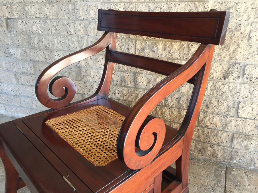 Solid Cane Seat Chair That Transforms Into A Library Ladder Made In Italy [Photo 25]