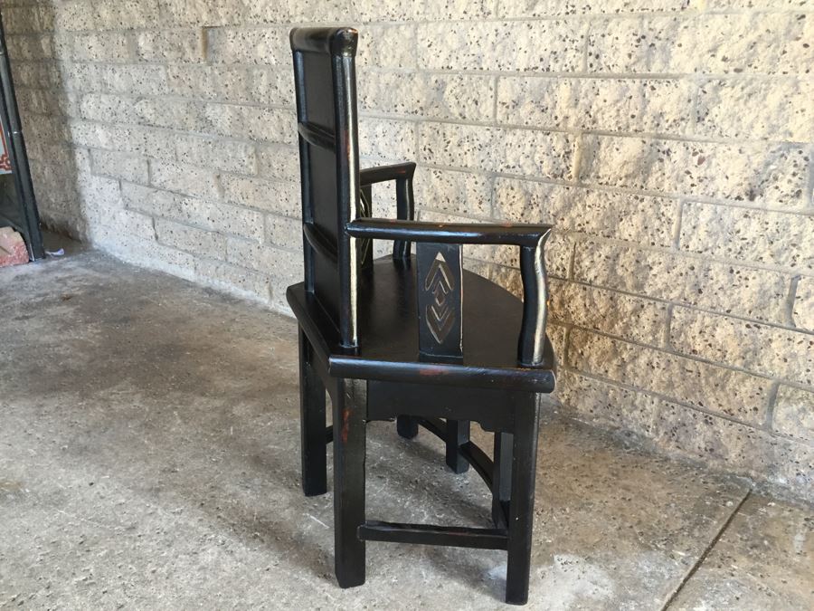 Painted Chinese Chair With Drawer Under Seat [Photo 13]