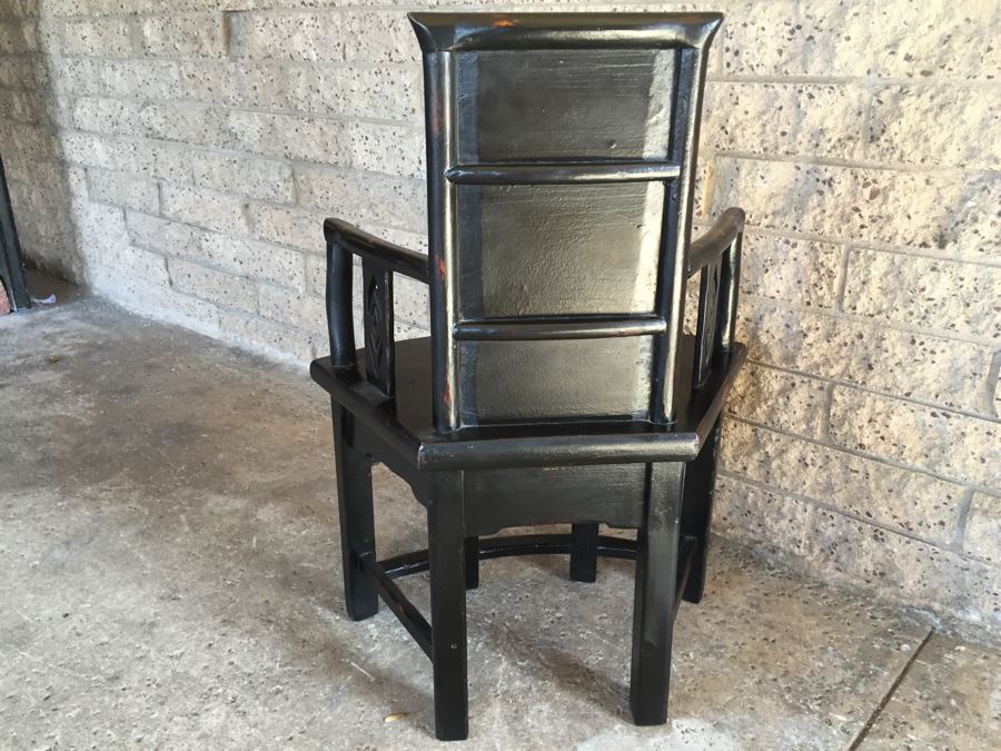 Painted Chinese Chair With Drawer Under Seat [Photo 2]