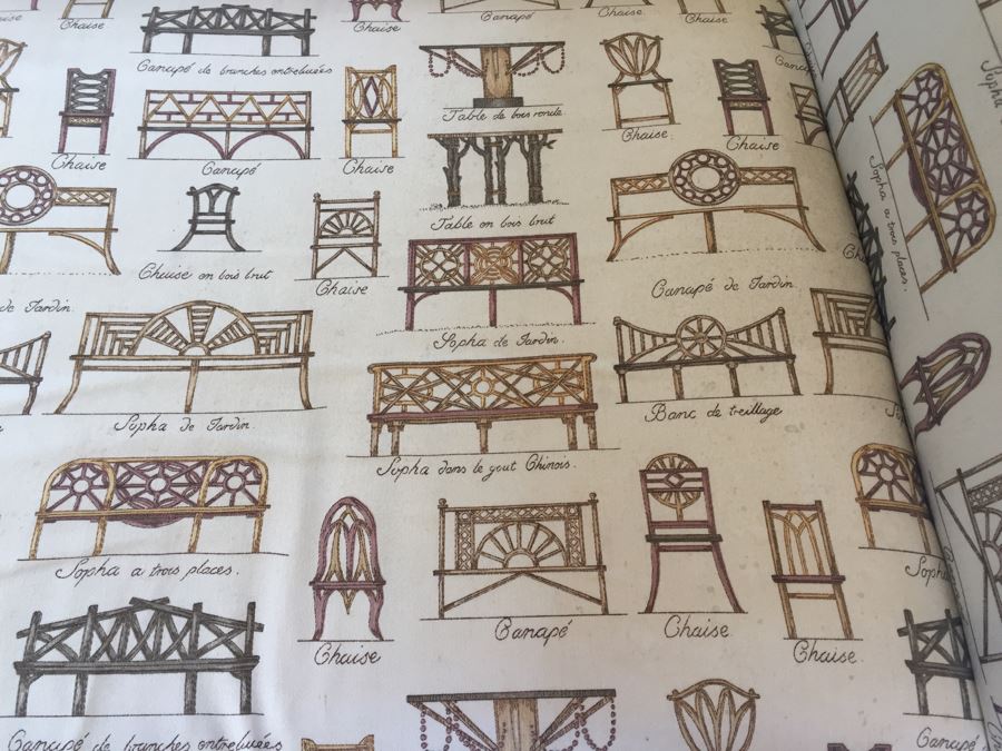 Classy Upholstered Bench With Antique Furniture Print [Photo 6]