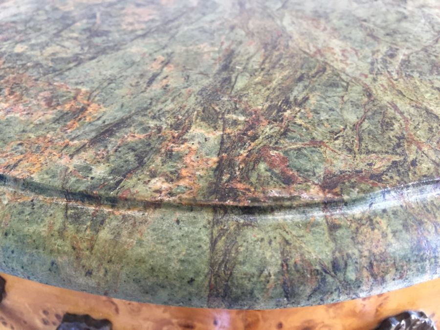 Small Bow Front Chest Of Drawers With Nice Marble Top [Photo 5]