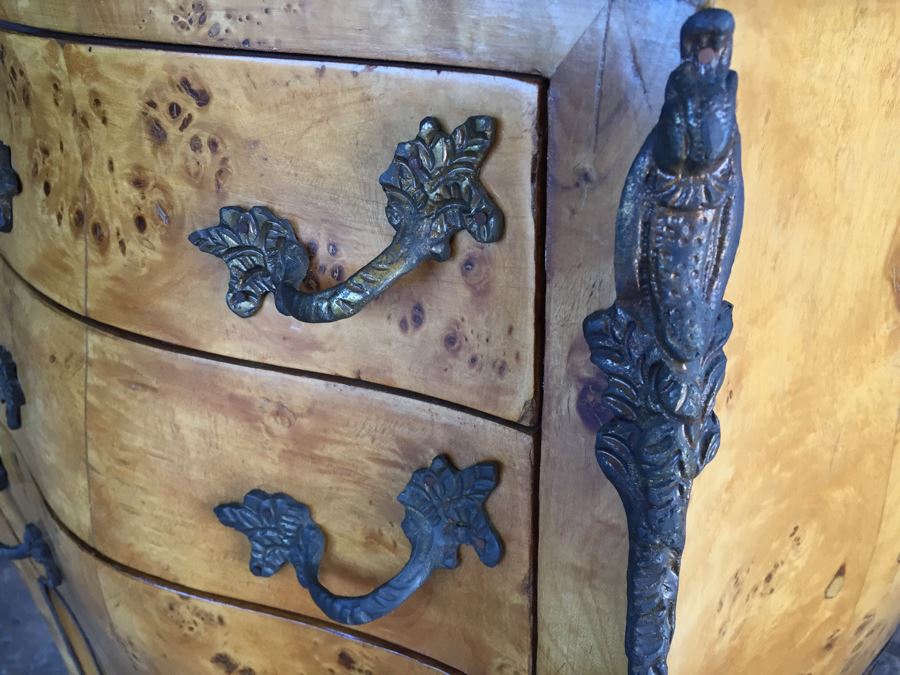 Small Bow Front Chest Of Drawers With Nice Marble Top [Photo 10]