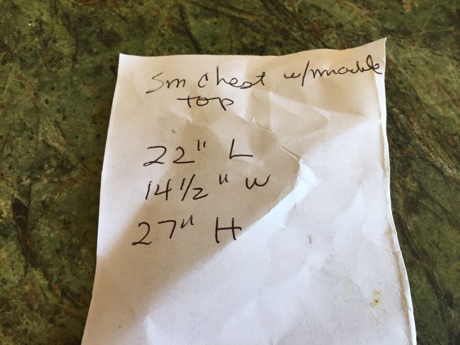 Small Bow Front Chest Of Drawers With Nice Marble Top [Photo 14]