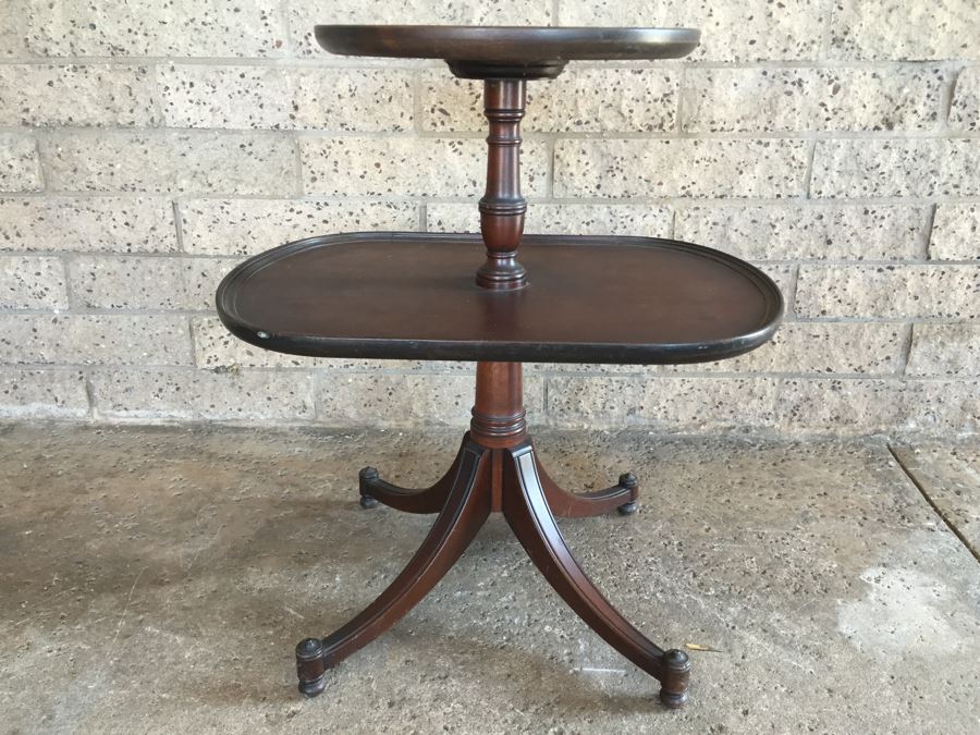 Vintage 2-Tier Pedestal Table [Photo 1]