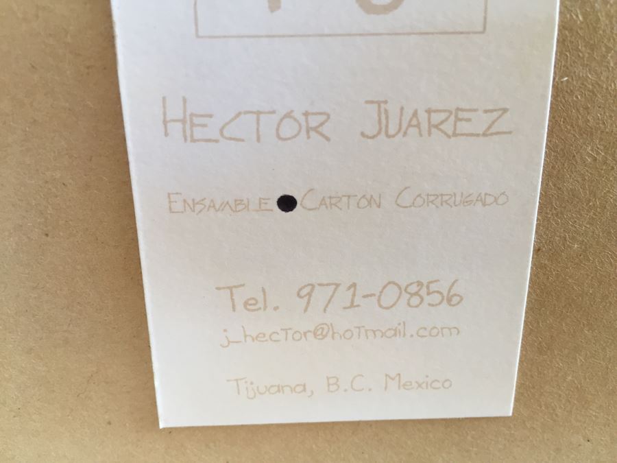 Hector Juarez Signed Modernist Industrial Corrugated Cardboard Ensemble Framed In Steel Frame [Photo 17]