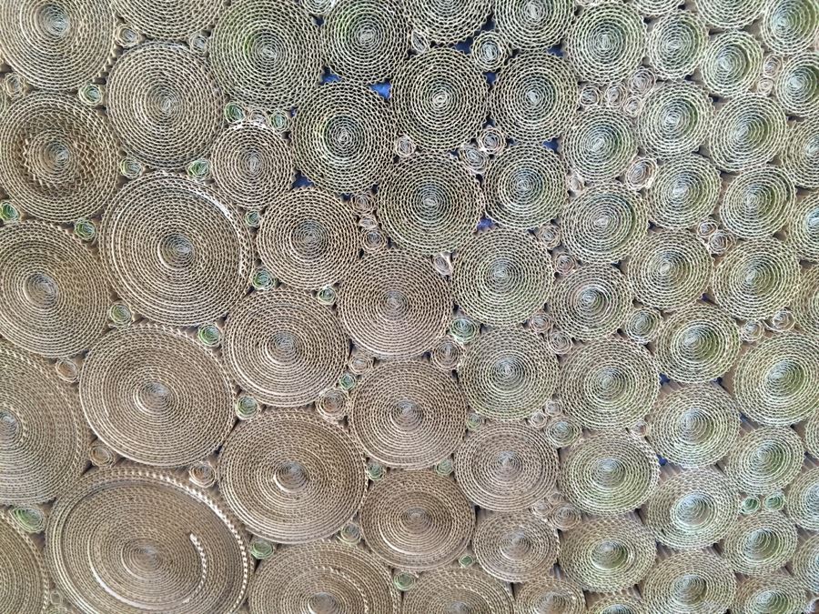 Hector Juarez Signed Modernist Industrial Corrugated Cardboard Ensemble Framed In Steel Frame [Photo 7]