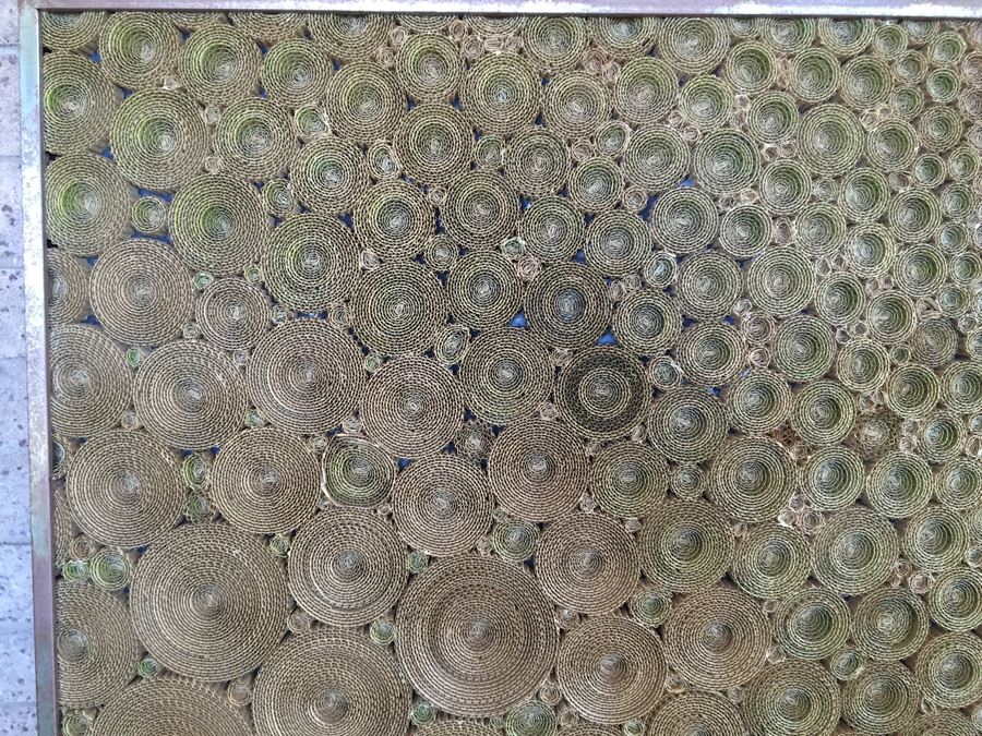 Hector Juarez Signed Modernist Industrial Corrugated Cardboard Ensemble Framed In Steel Frame [Photo 5]