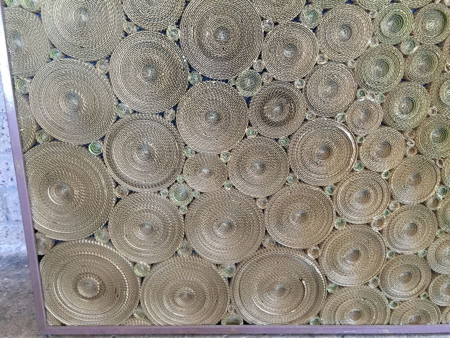 Hector Juarez Signed Modernist Industrial Corrugated Cardboard Ensemble Framed In Steel Frame [Photo 4]