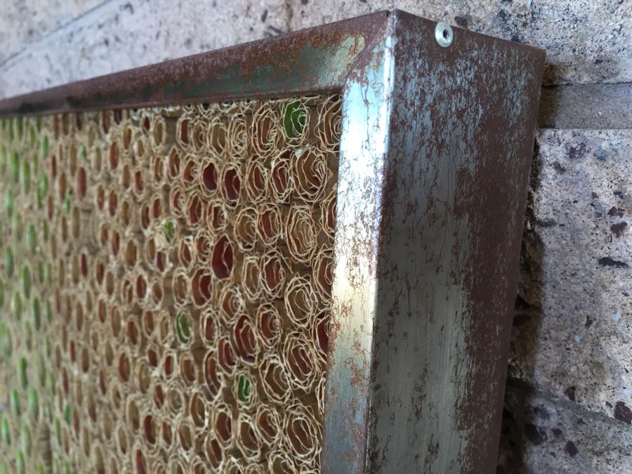 Hector Juarez Signed Modernist Industrial Corrugated Cardboard Ensemble Framed In Steel Frame [Photo 9]