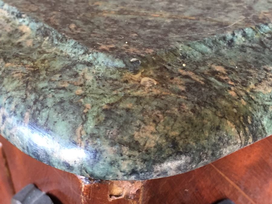 Stunning Large Bow Front Commode Chest Of Drawers With Nice Marble Top [Photo 9]