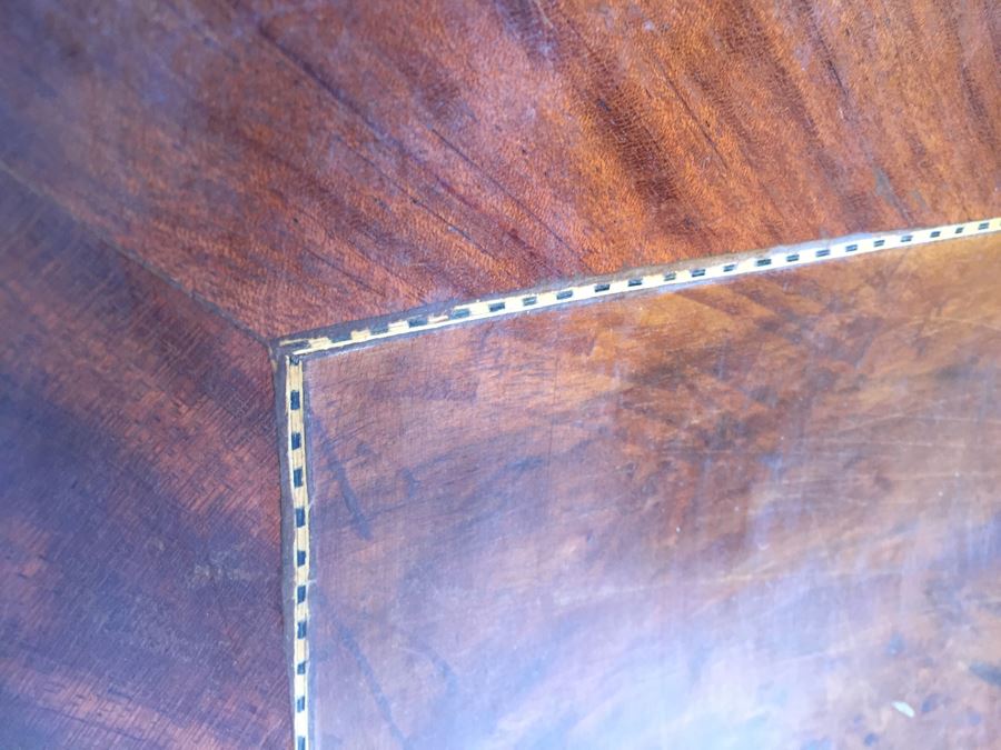 Stunning Large Bow Front Commode Chest Of Drawers With Nice Marble Top [Photo 7]