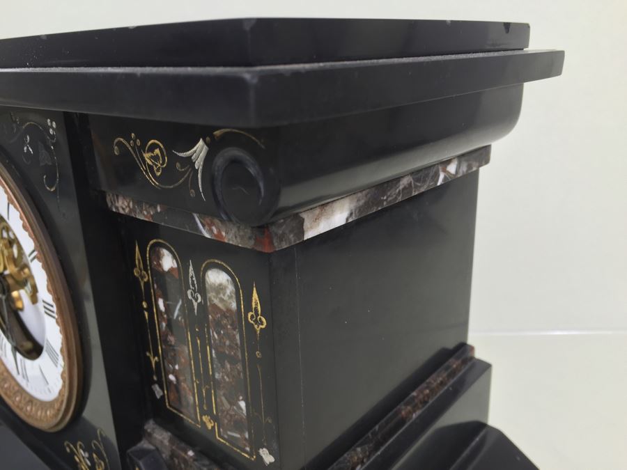 Impressive Antique Waterbury Clock Co. French Marble Open Escapement Mantle Clock [Photo 17]