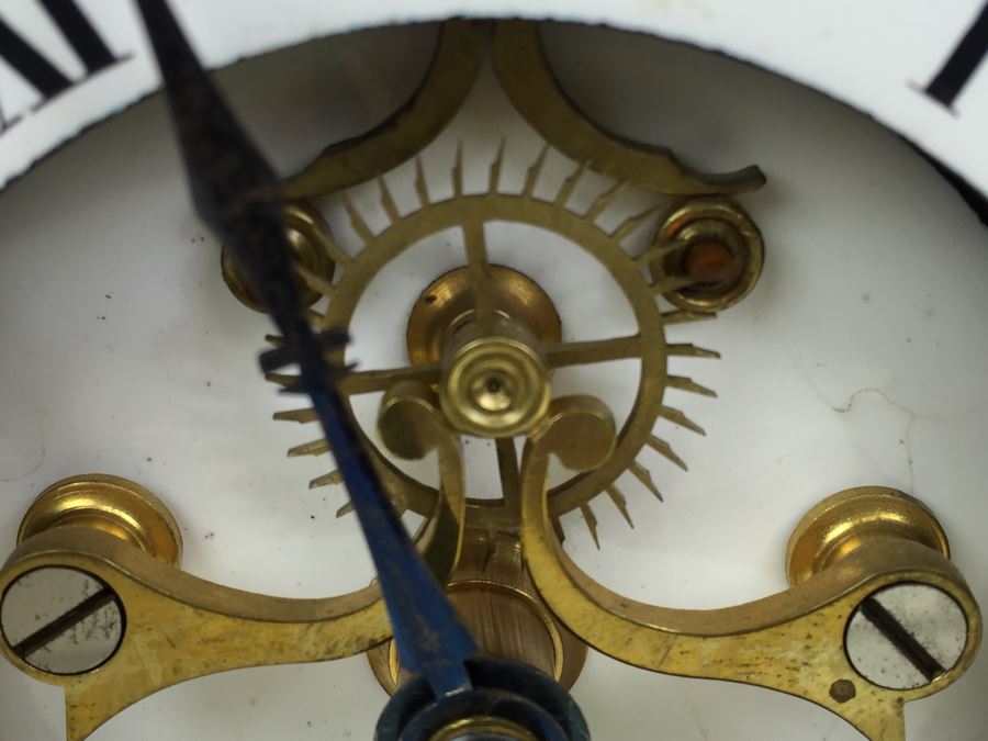 Impressive Antique Waterbury Clock Co. French Marble Open Escapement Mantle Clock [Photo 3]