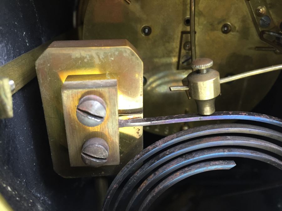 Impressive Antique Waterbury Clock Co. French Marble Open Escapement Mantle Clock [Photo 30]