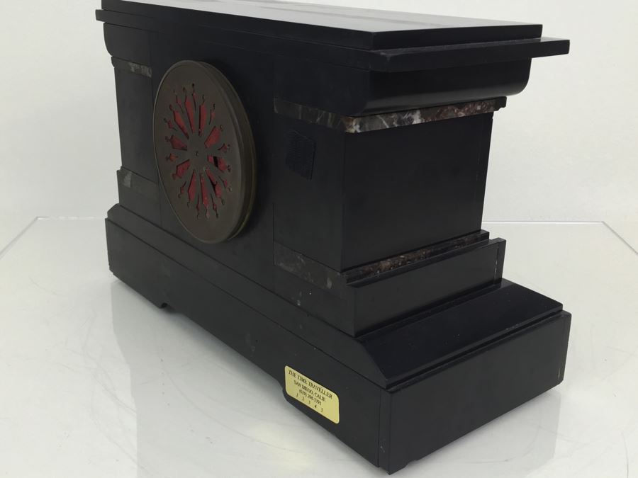 Impressive Antique Waterbury Clock Co. French Marble Open Escapement Mantle Clock [Photo 29]