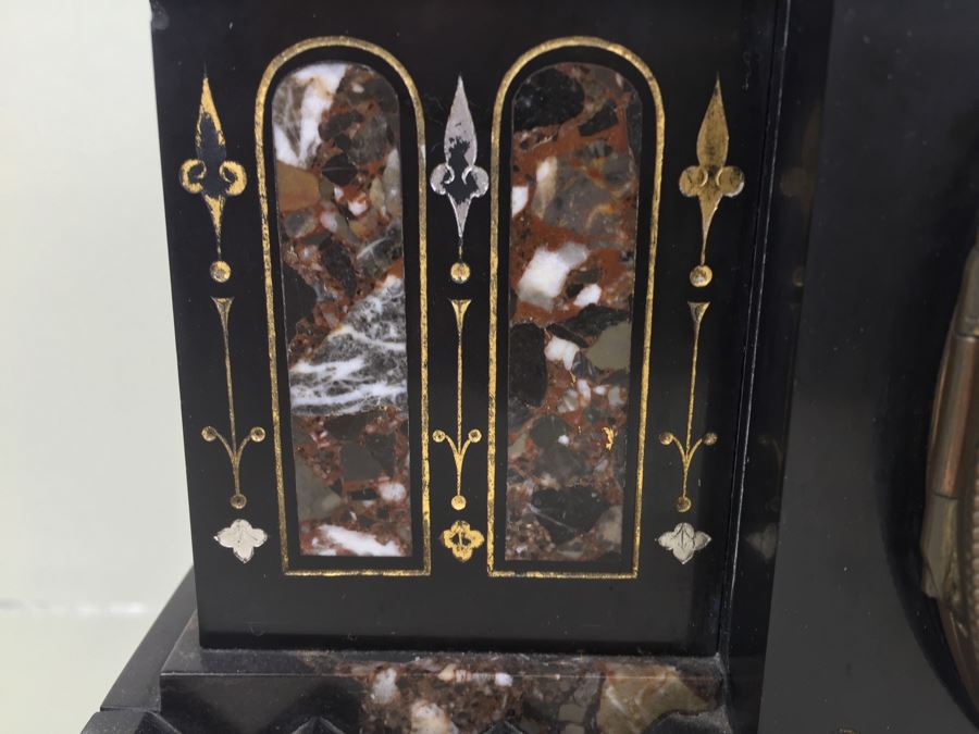 Impressive Antique Waterbury Clock Co. French Marble Open Escapement Mantle Clock [Photo 5]