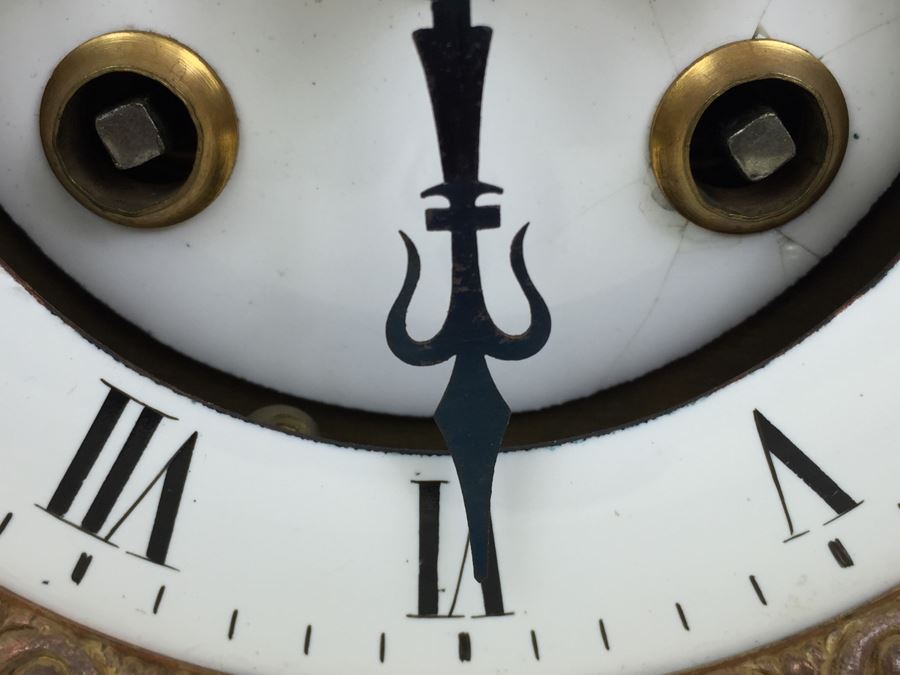 Impressive Antique Waterbury Clock Co. French Marble Open Escapement Mantle Clock [Photo 14]